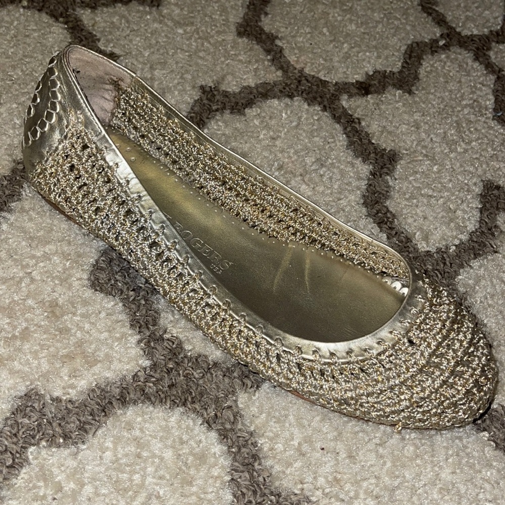 Gold Jack Rogers ballet slippers, flats. - Picture 7 of 7